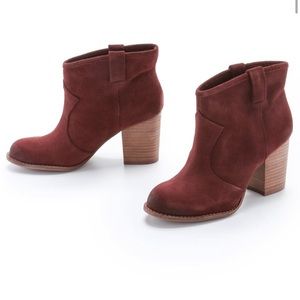 Splendid Lakota Suede high heel bootie 7 1/2 “Cranberry” (maroon/burgundy)